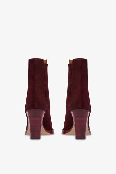 Square-toe ankle boots in Kenya suede leather