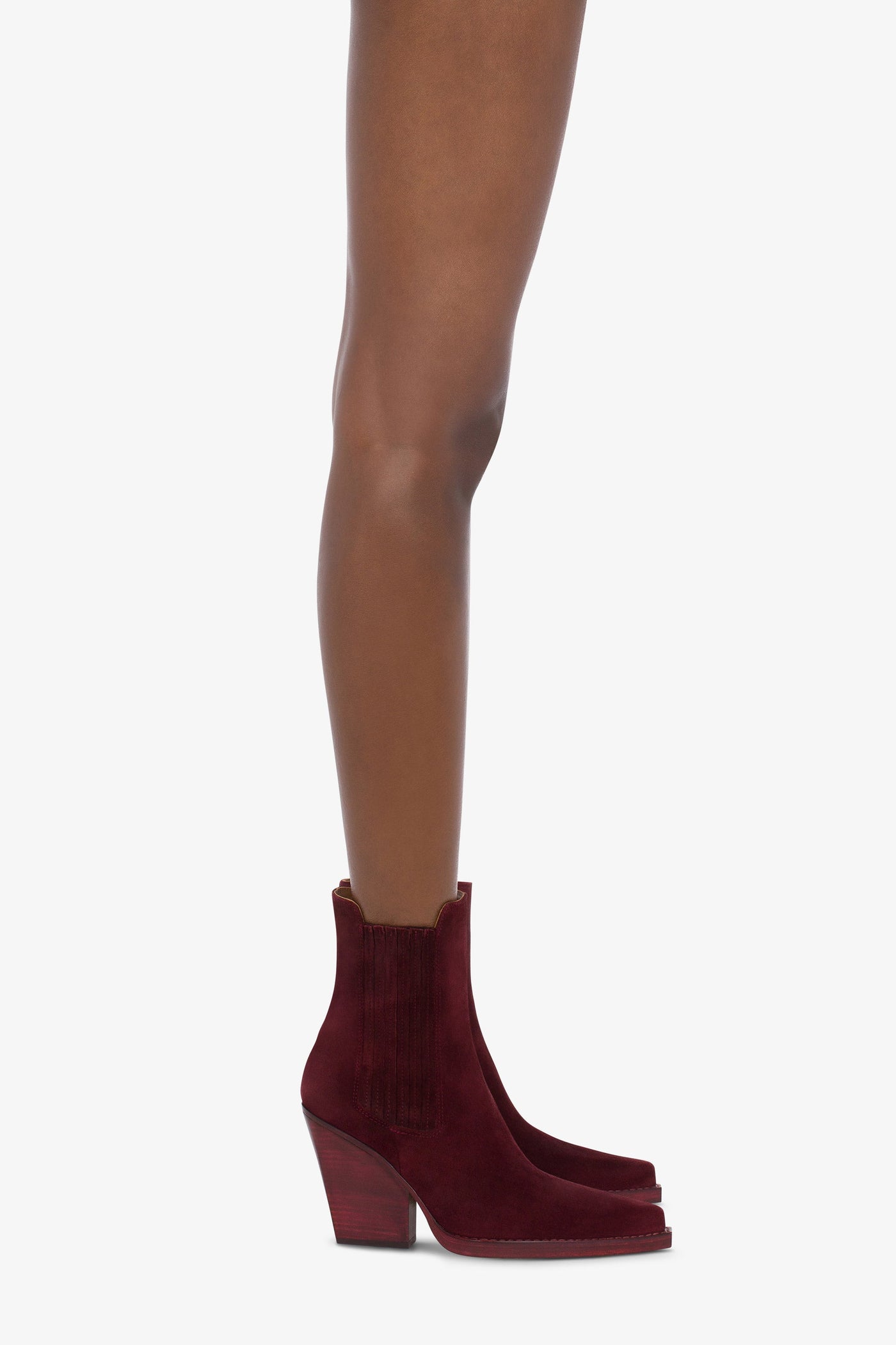 Square-toe ankle boots in Kenya suede leather