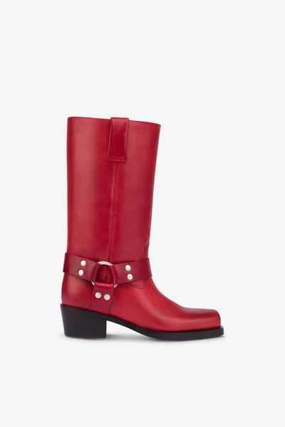 Square-toe boots in smooth fiesta leather