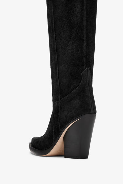 Black calf suede boots