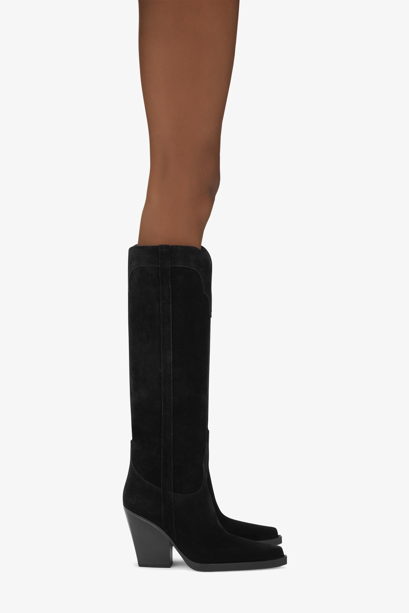 Black calf suede boots