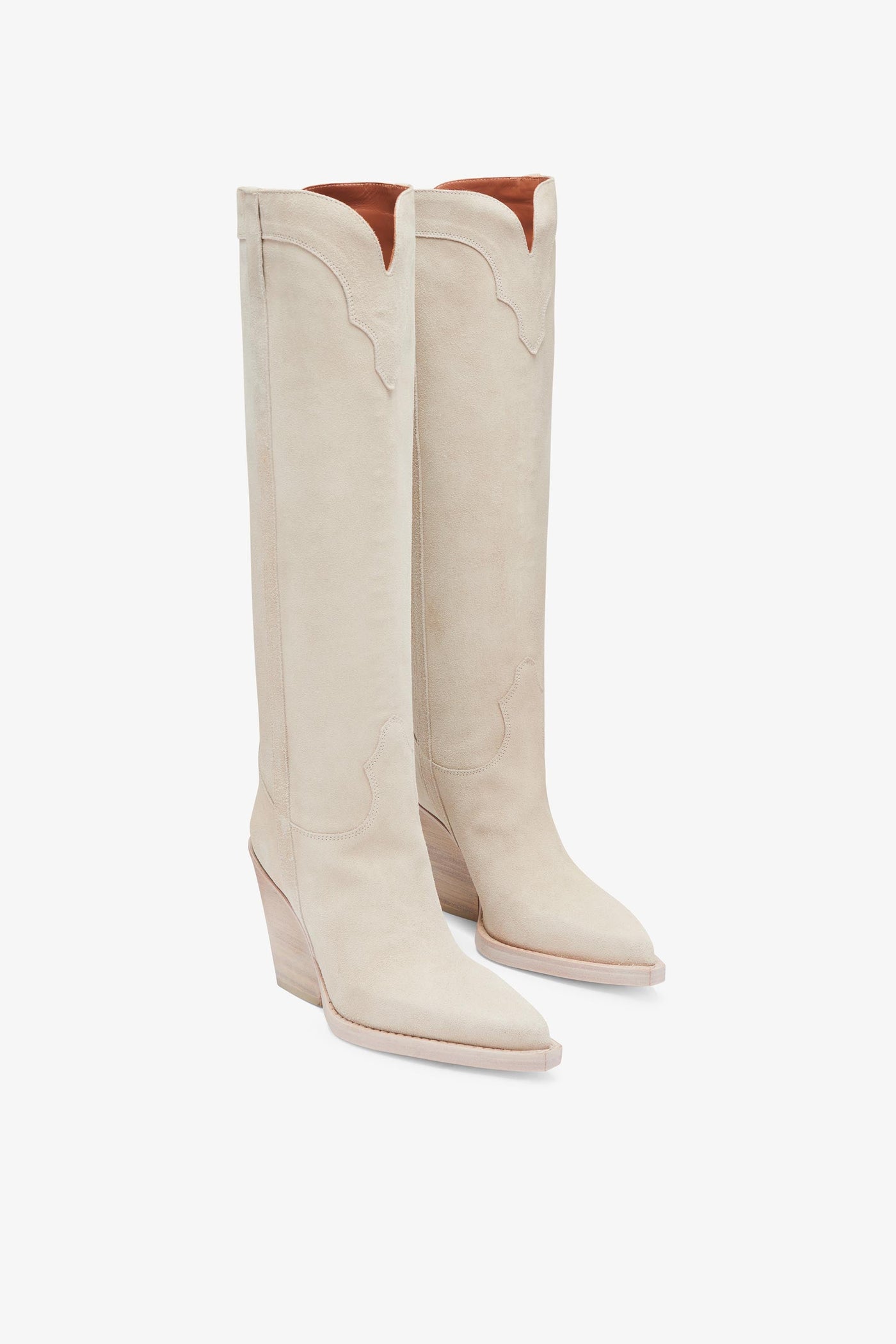 Angora calf suede boots