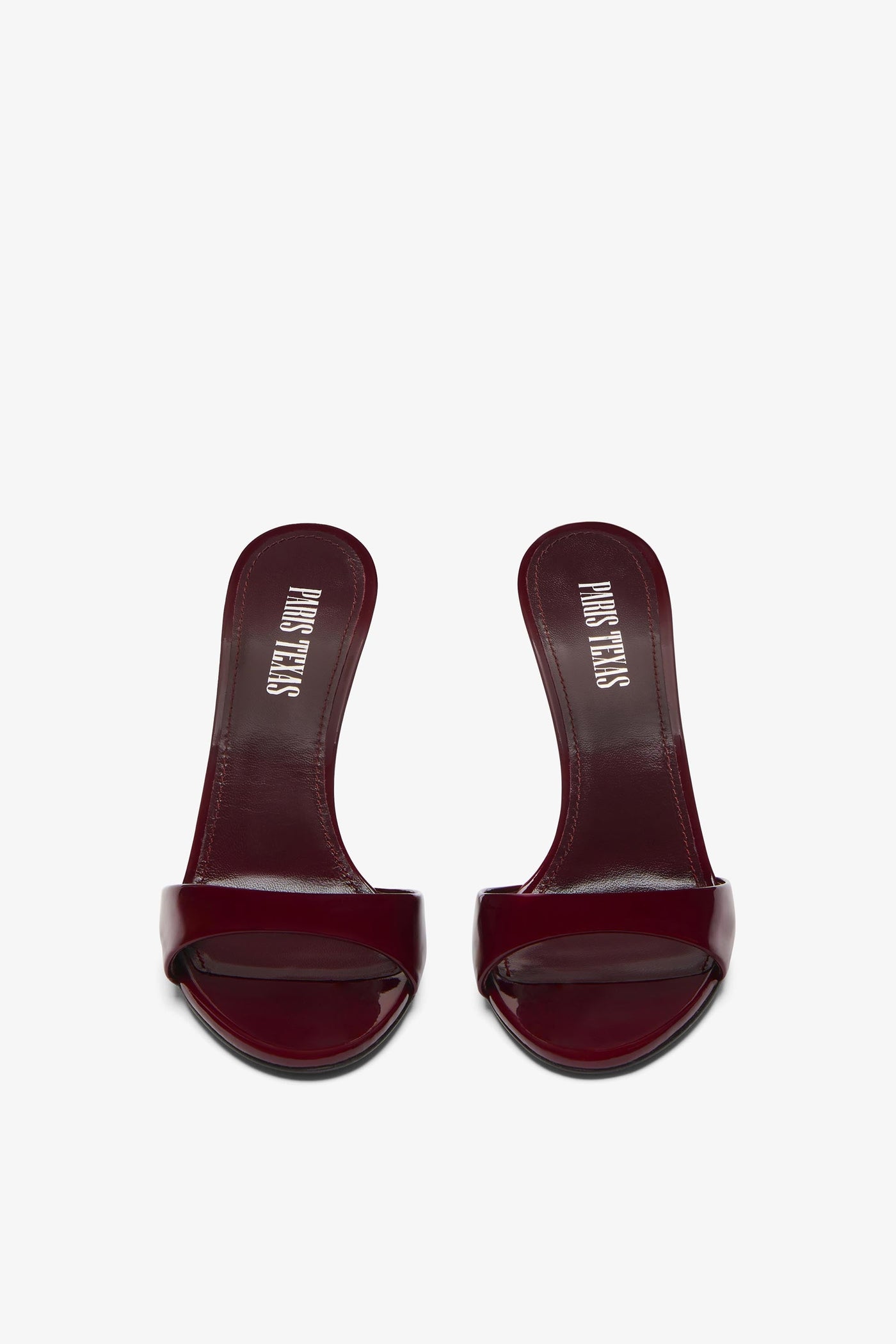 Rouge noir patent leather mules