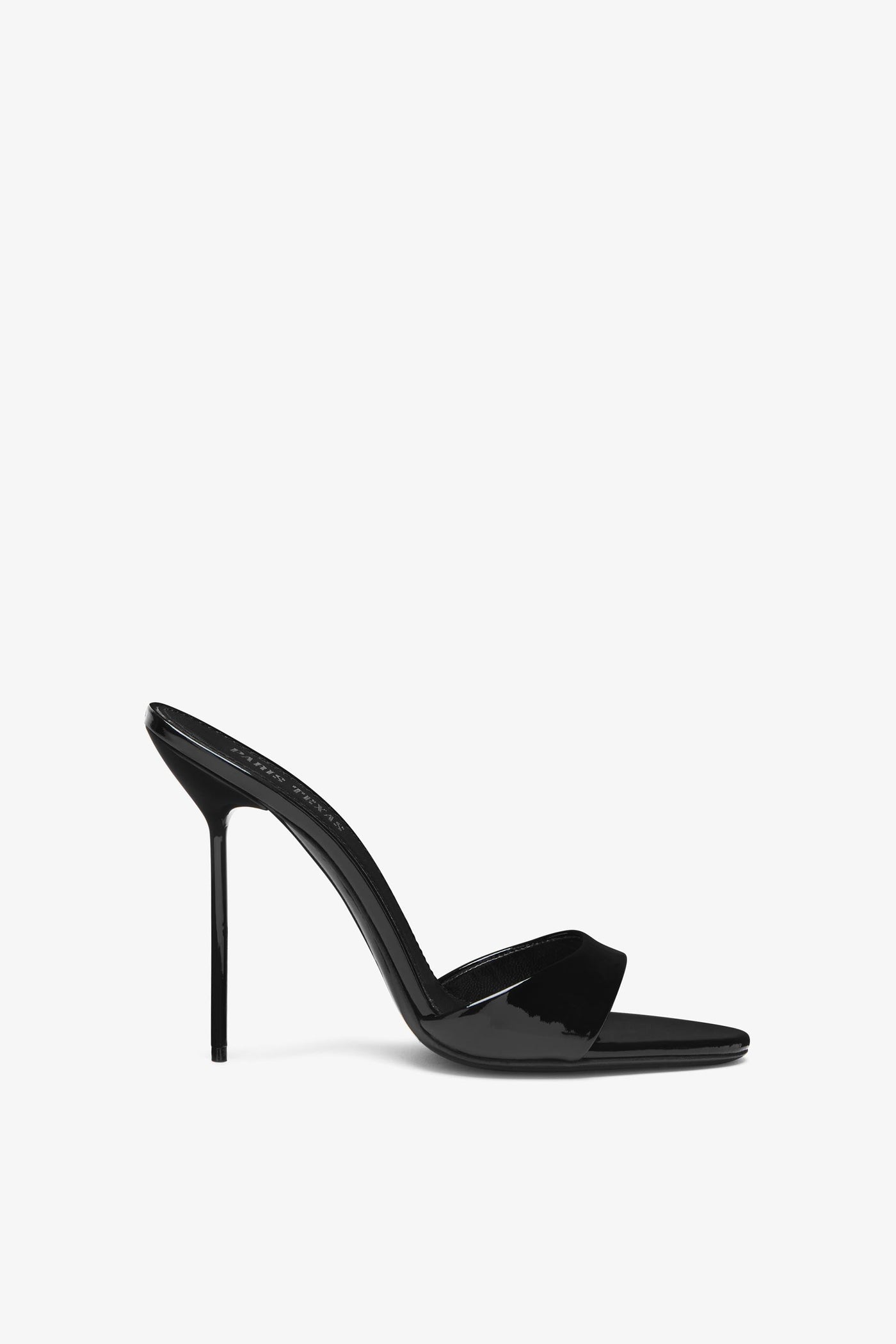 Black patent leather mule