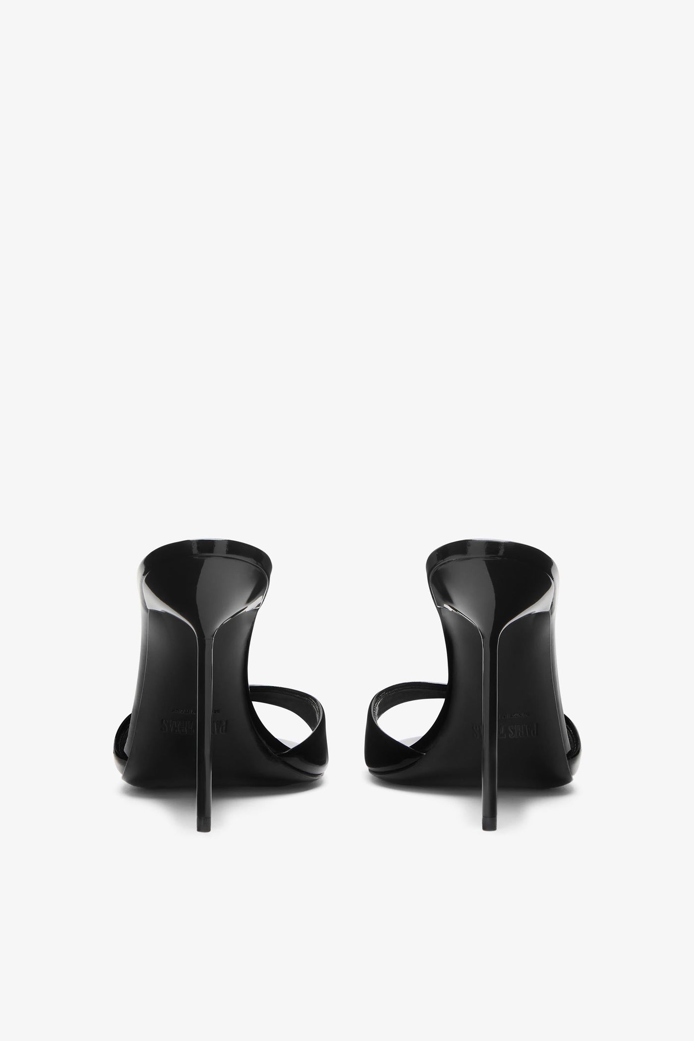 Black patent leather mule