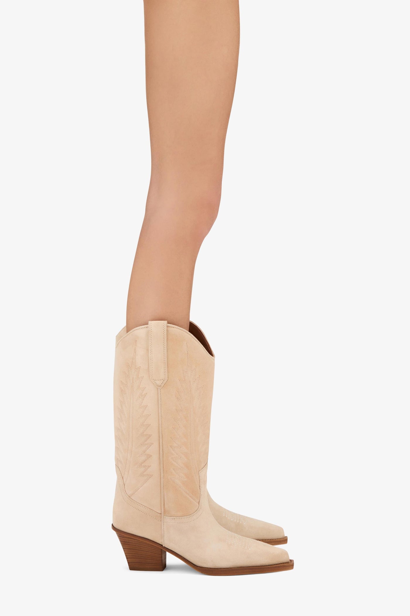 Ecru suede boot