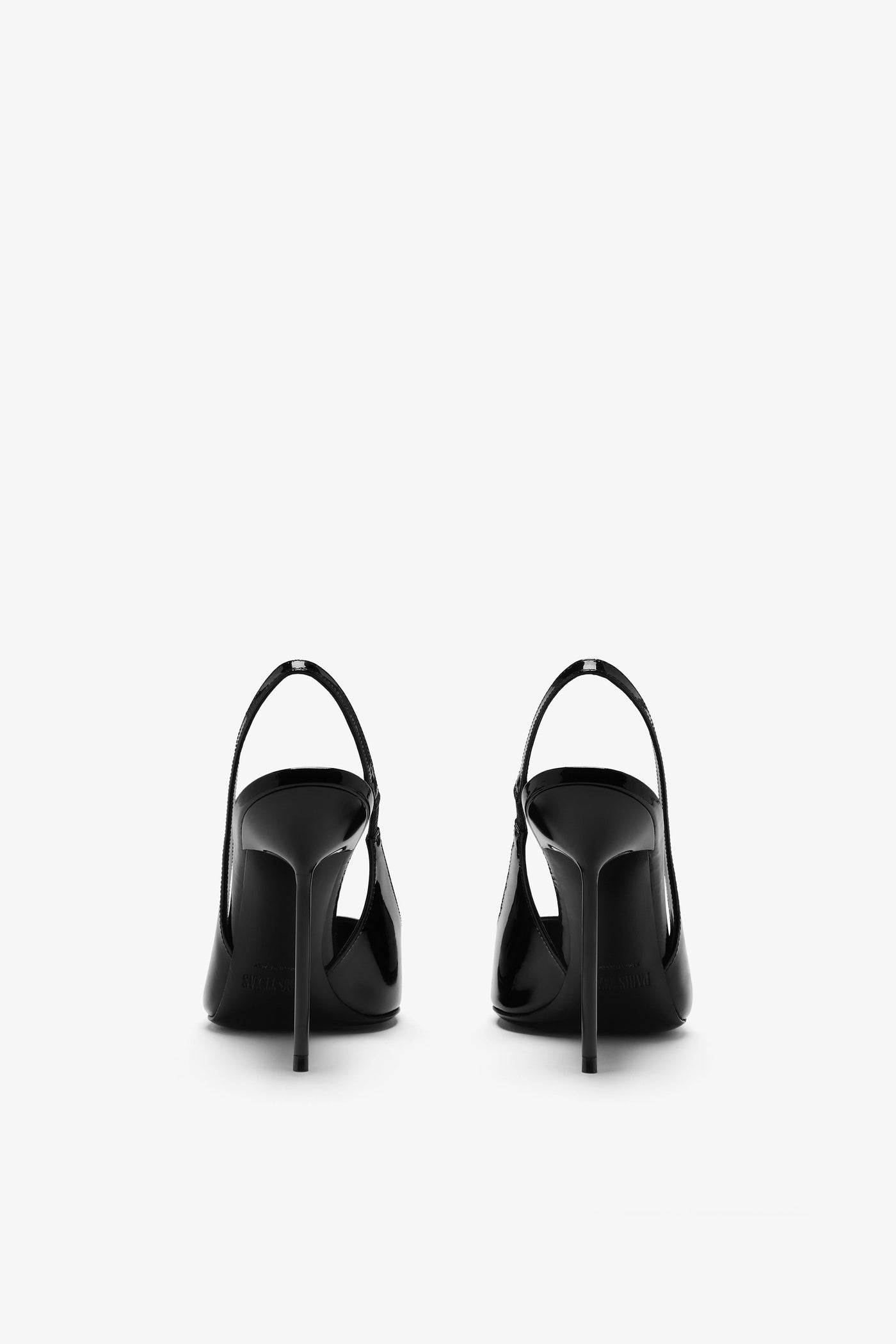 Black patent leather slingbacks