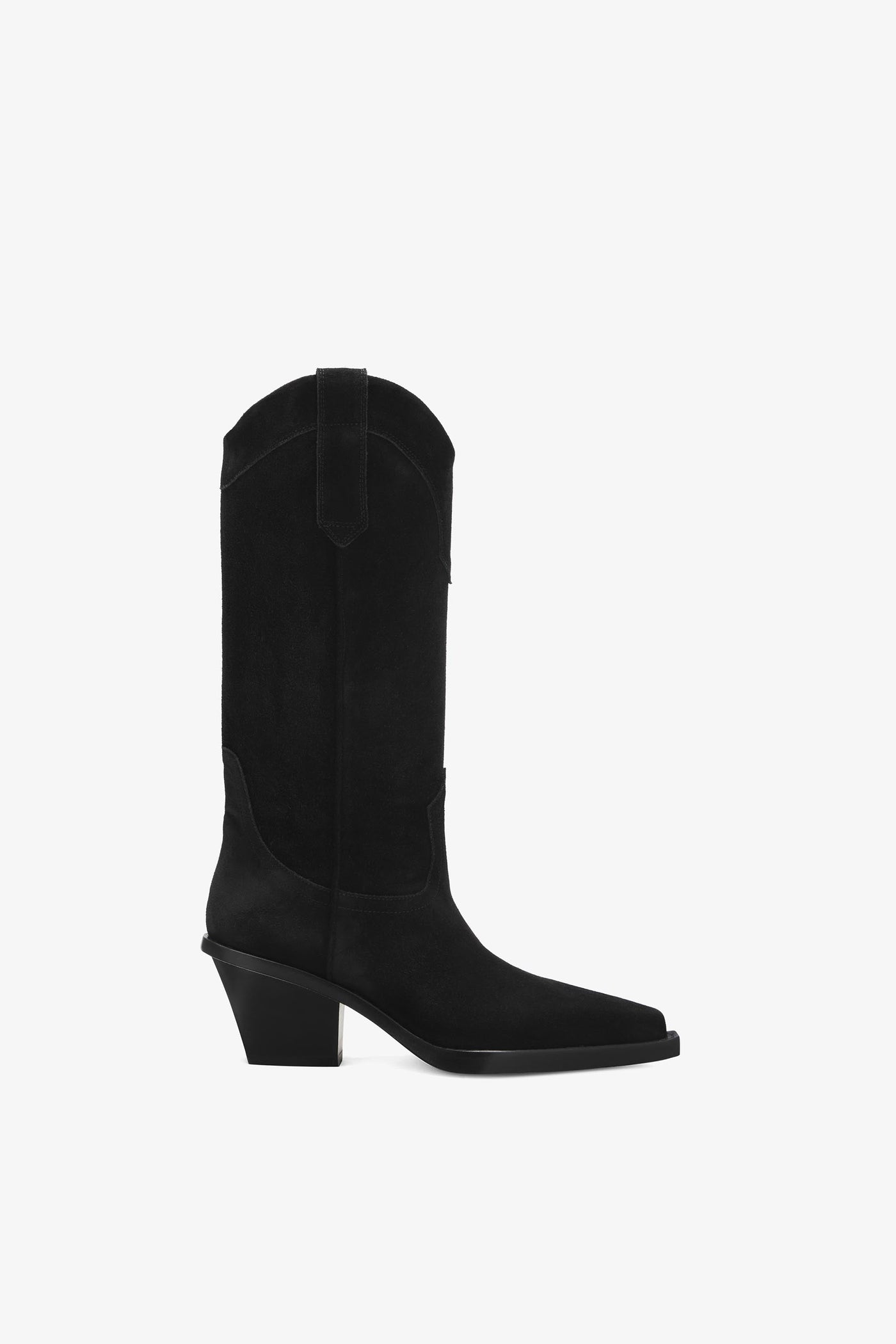 Black calf suede heel 60 ankle boot