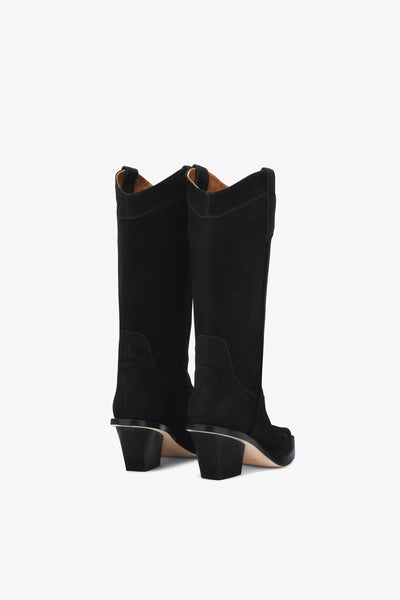 Black calf suede heel 60 ankle boot