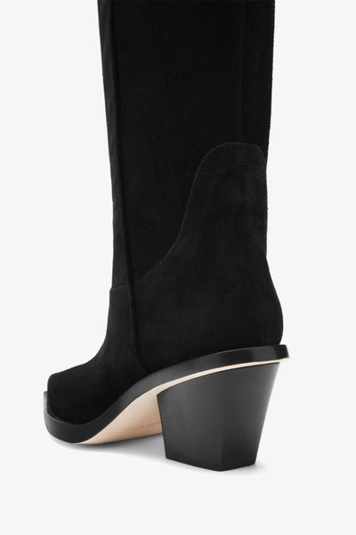 Black calf suede heel 60 ankle boot