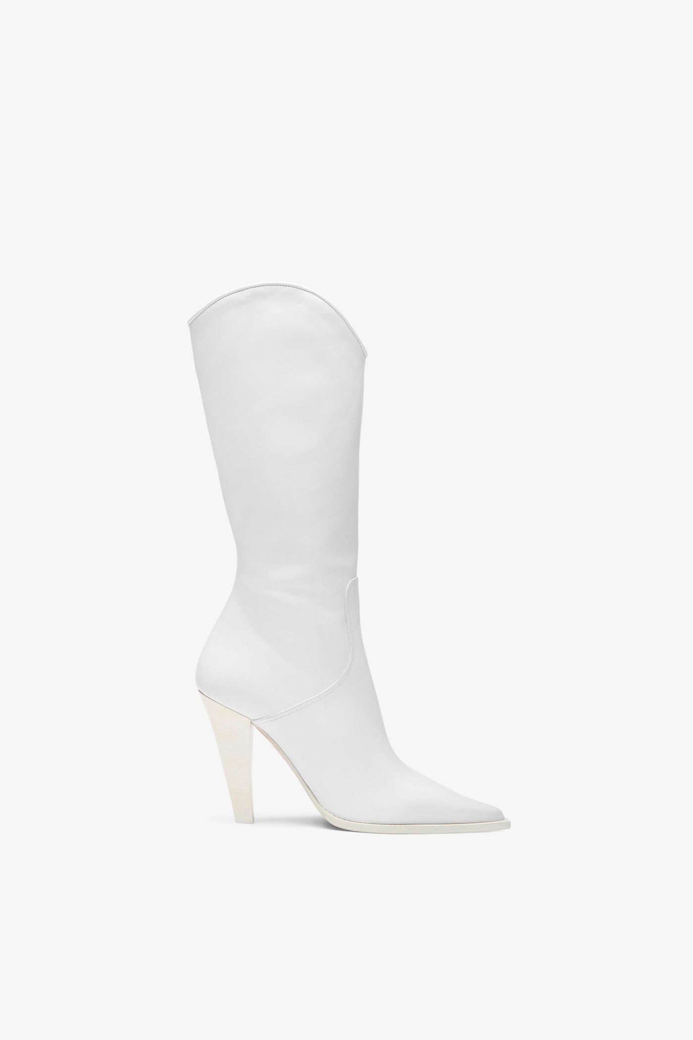 White leather boot