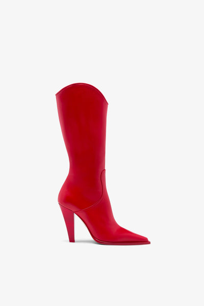 Red leather boot