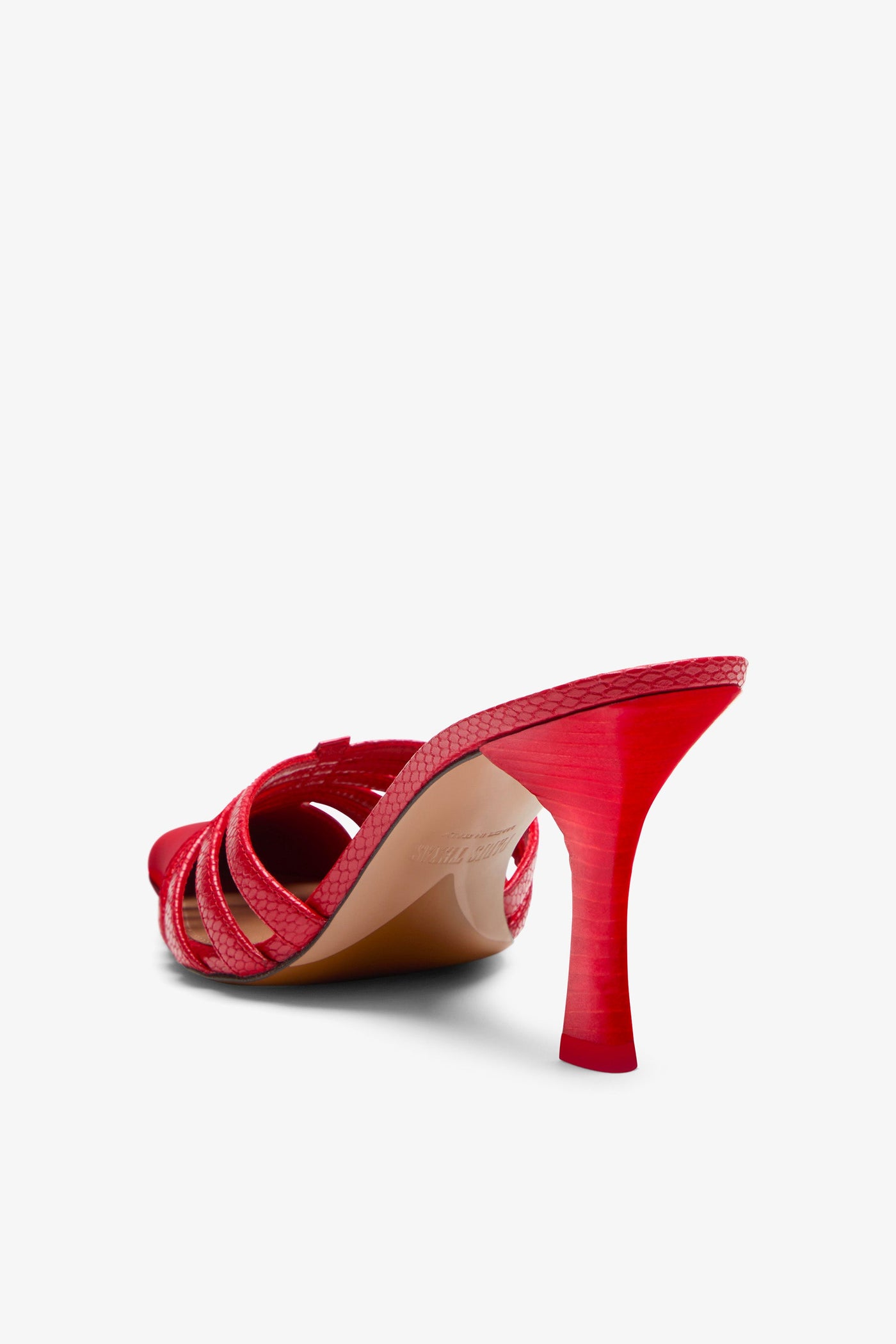 Red leather cut-out mule