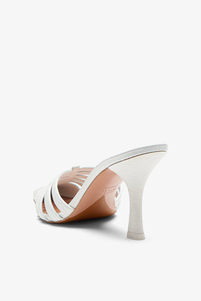 White leather cut-out mule