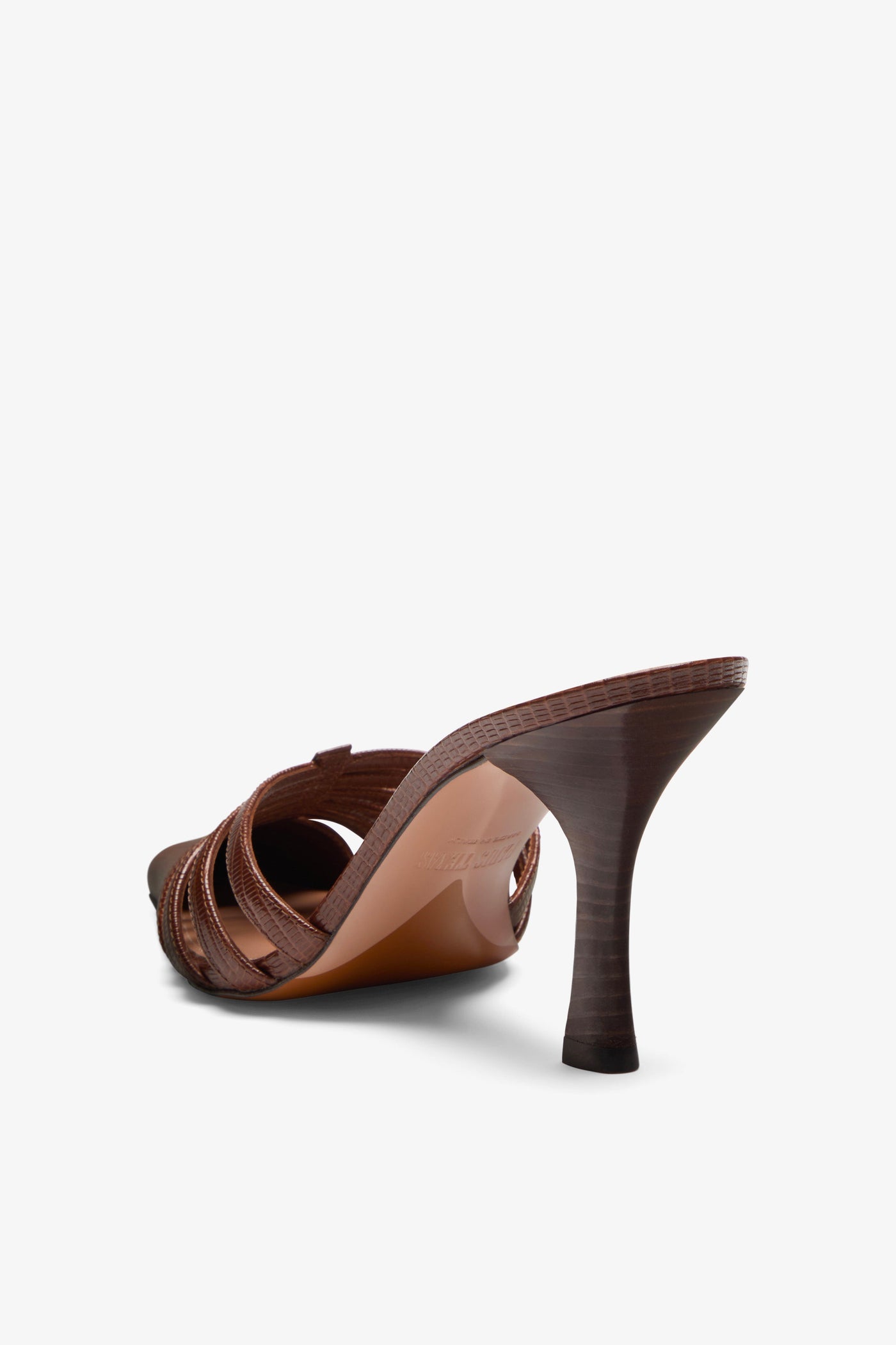 Brown leather cut-out mule