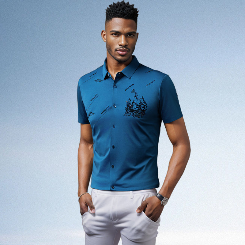 Polo à manches courtes - Élégance décontractée - Projet Paris - Parfait pour un look casual chic tout en restant confortable - Tissu en coton de qualité et coupe classique