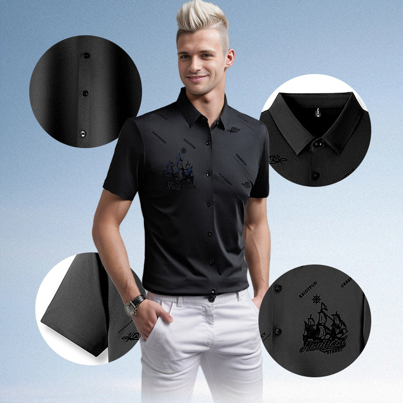 Polo à manches courtes - Élégance décontractée - Projet Paris - Parfait pour un look casual chic tout en restant confortable - Tissu en coton de qualité et coupe classique