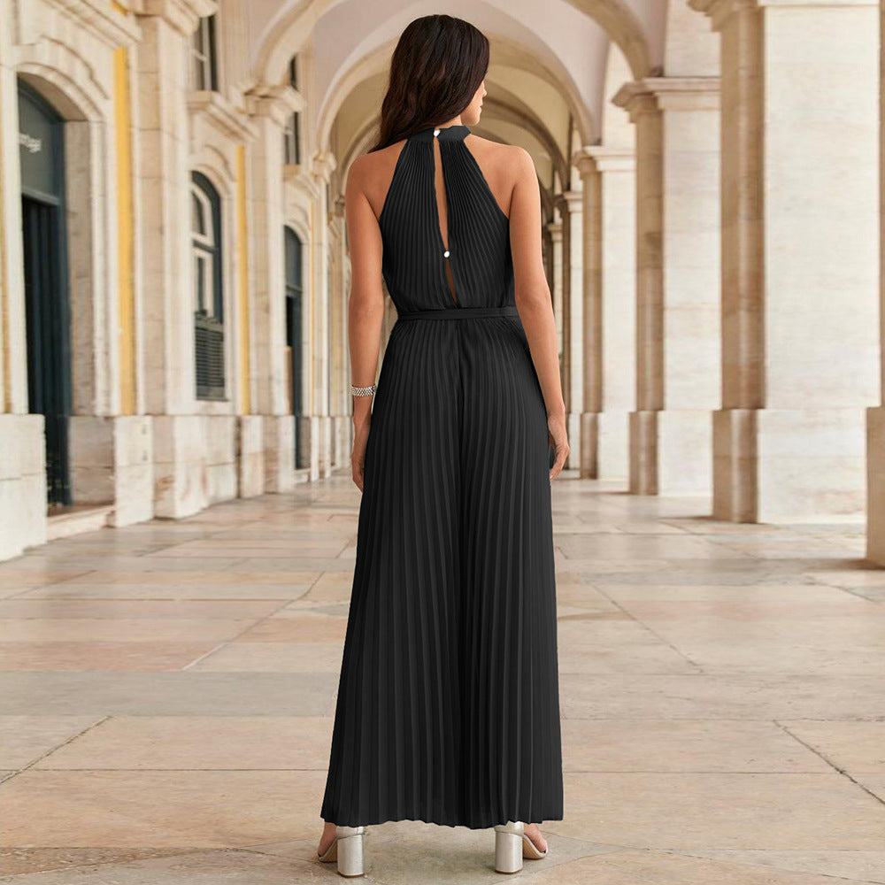 Amélie - Zwarte plissé jumpsuit