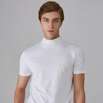 T-shirt anti-transpiration à col roulé pour homme