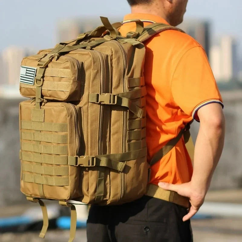 Sac à dos tactique - Imperméable avec système MOLLE - Projet Paris - Durable et modulable pour toutes les conditions - Idéal pour les activités en plein air