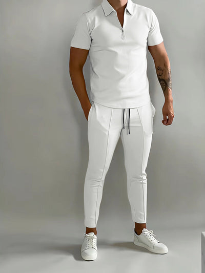 Ensemble Valezo - Luxe 2 pièces pour hommes - Projet Paris - Polo et joggers - Élégant et confortable