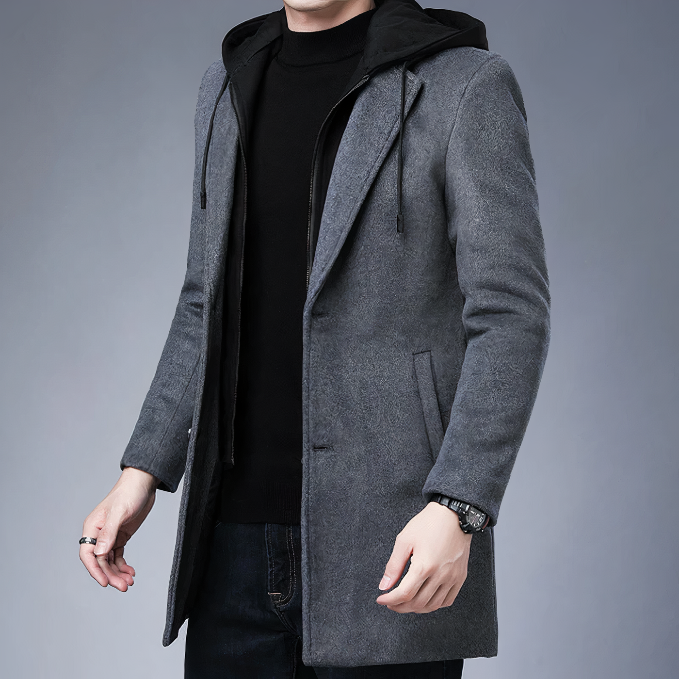 Lucas - Trench-coat en laine pour homme