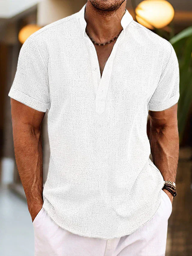 Polo décontracté à col en V pour homme - Élégance simple - Projet Paris - Confort et style classique avec un col en V moderne - Tissu doux et coupe ajustée