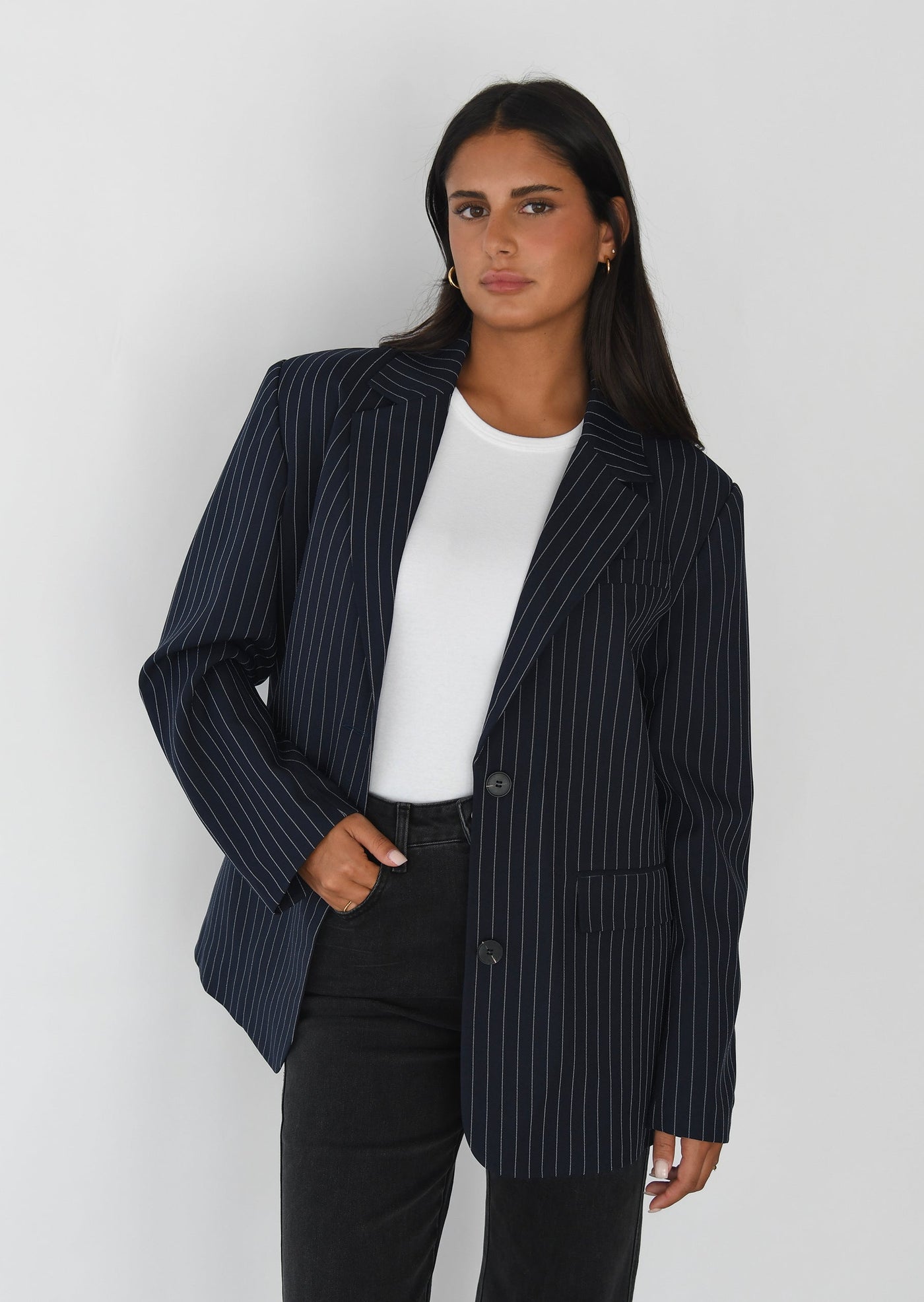 Blazer droit rayures