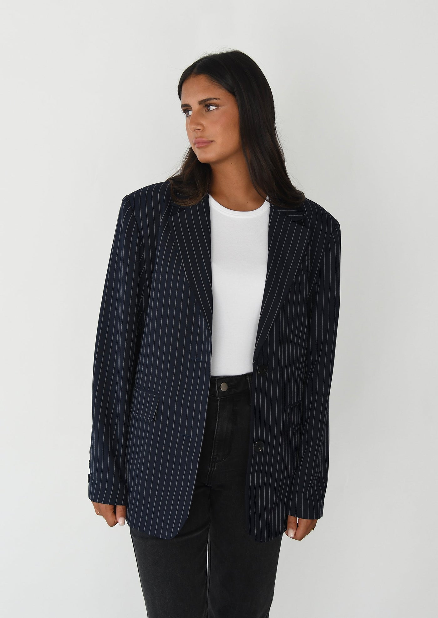 Blazer droit rayures