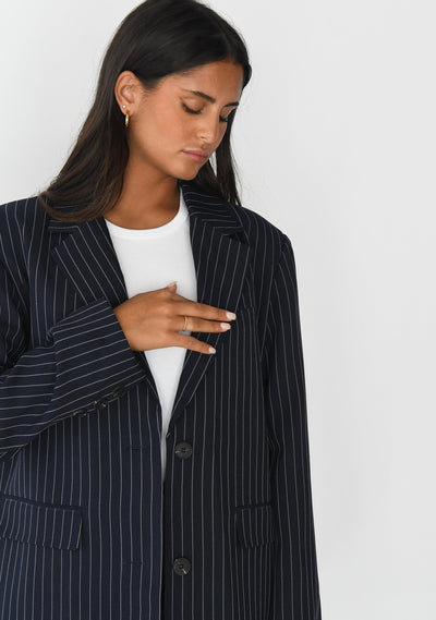 Blazer droit rayures