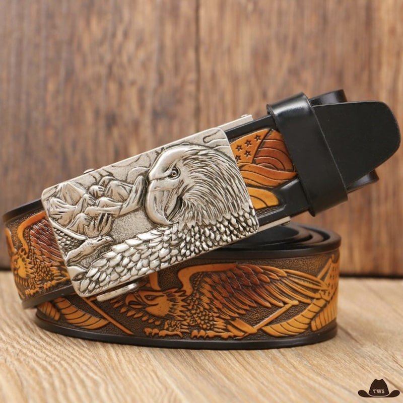 Ceinture Boucle Western Cuir