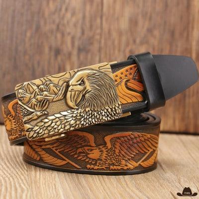 Ceinture Boucle Western Cuir