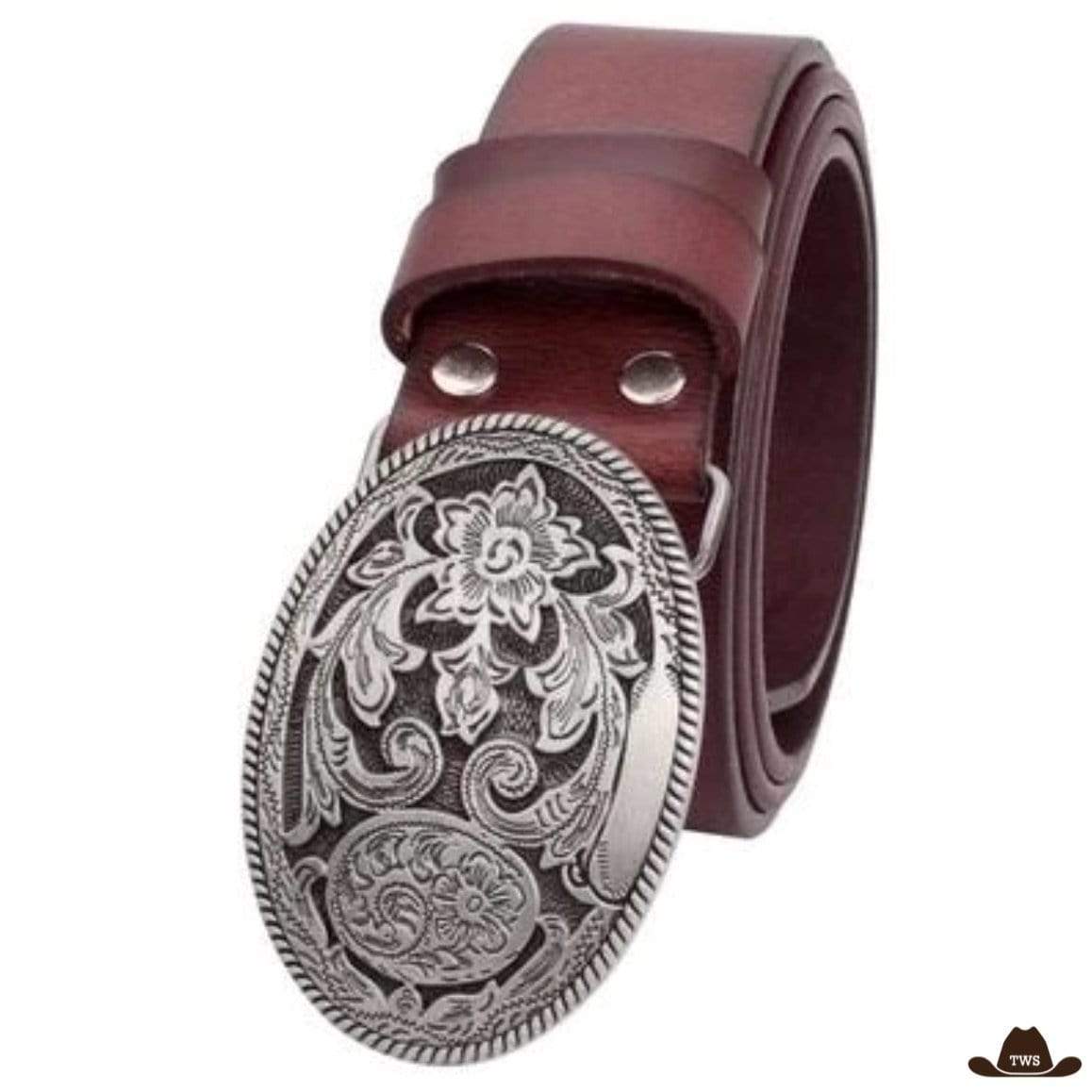 Ceinture Cuir Boucle Western