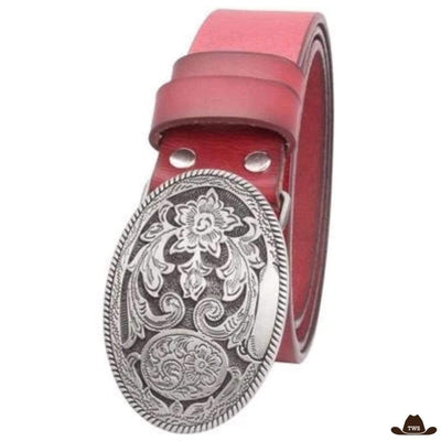 Ceinture Cuir Boucle Western