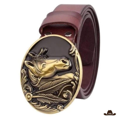 Ceinture Cuir Motif Cheval