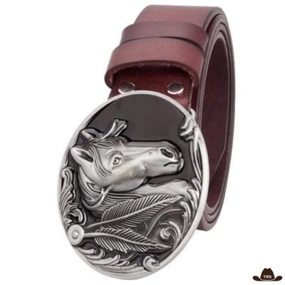 Ceinture Cuir Motif Cheval