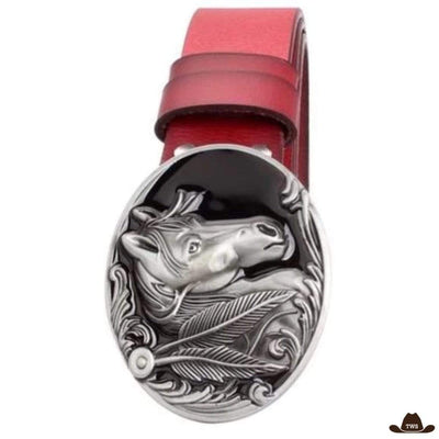 Ceinture Cuir Motif Cheval