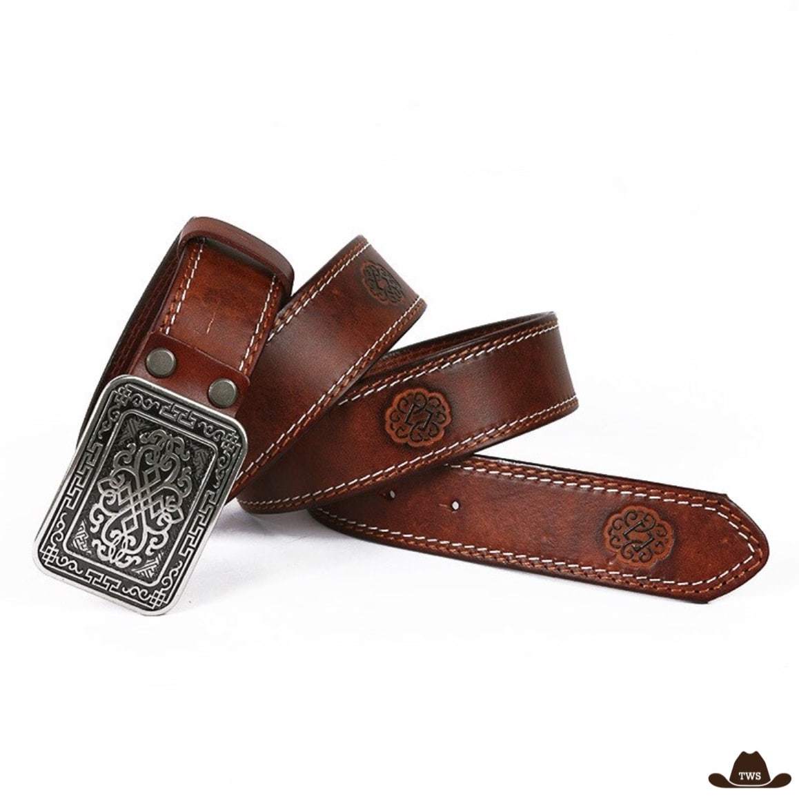 Ceinture Cuir Renfort Épaisse Western