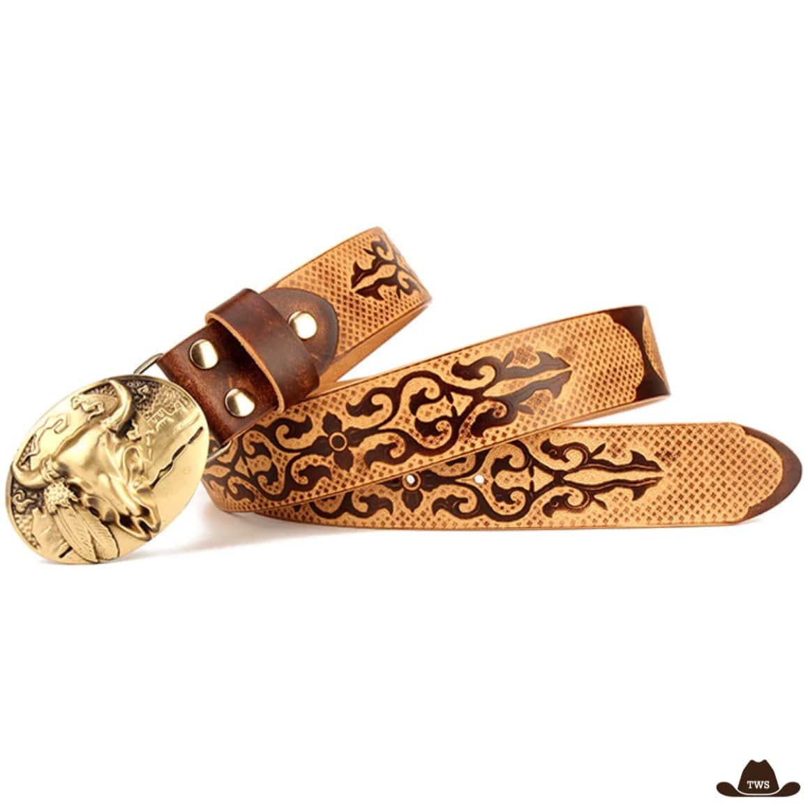 Ceinture de Cowboy Homme en Cuir