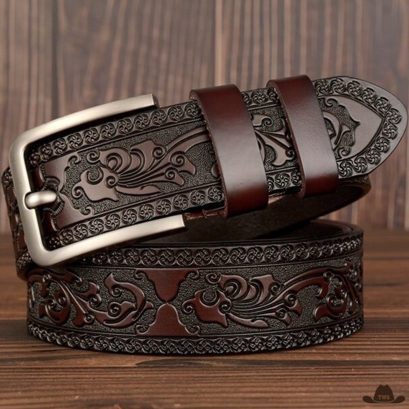 Ceinture en Cuir Style Western