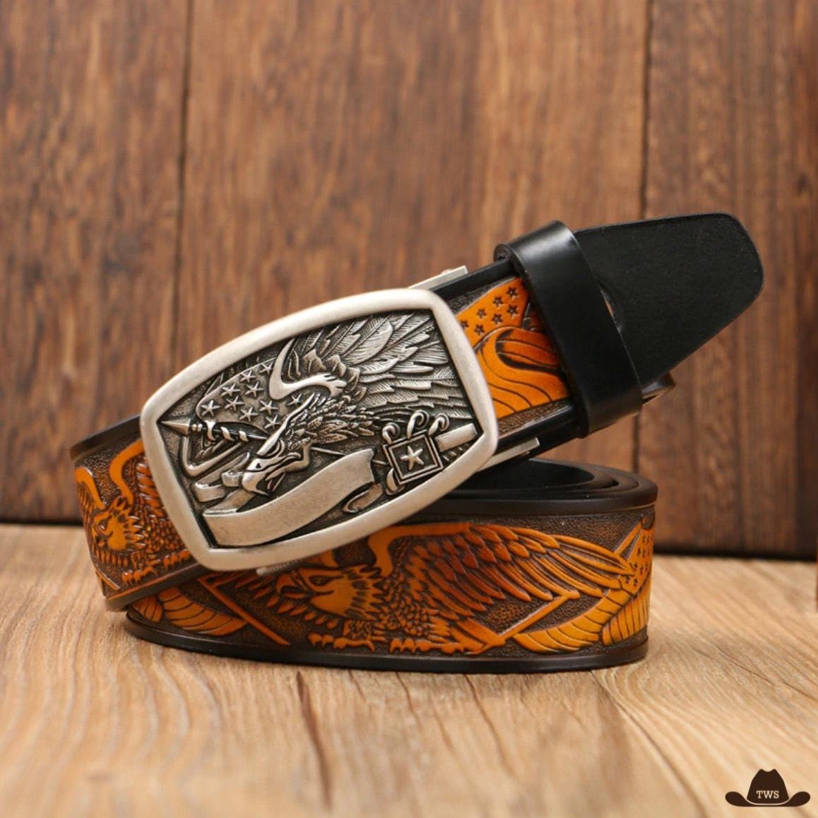 Ceinture Homme Gravée Cowboy