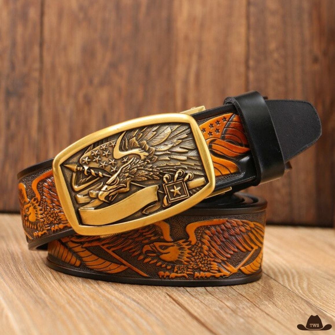 Ceinture Homme Gravée Cowboy