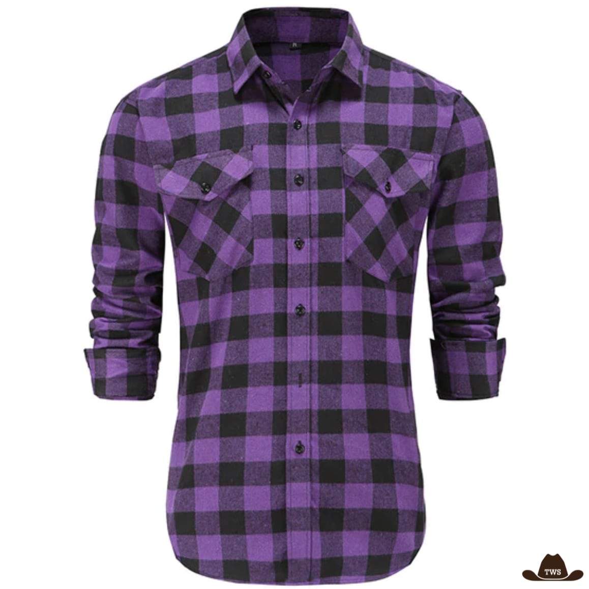 Chemise à Carreaux Violets Cowboy