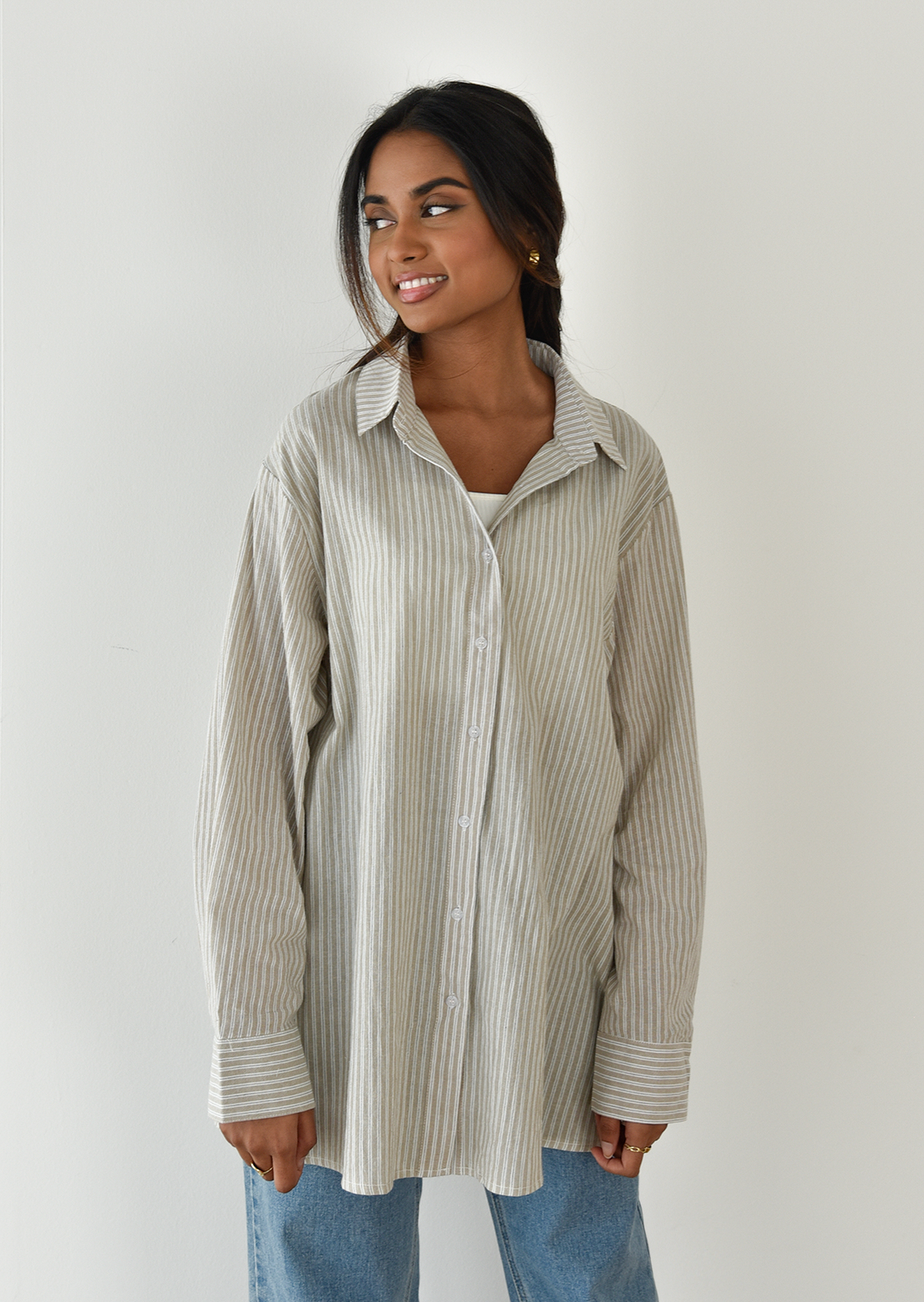 Chemise coton oversize à rayures