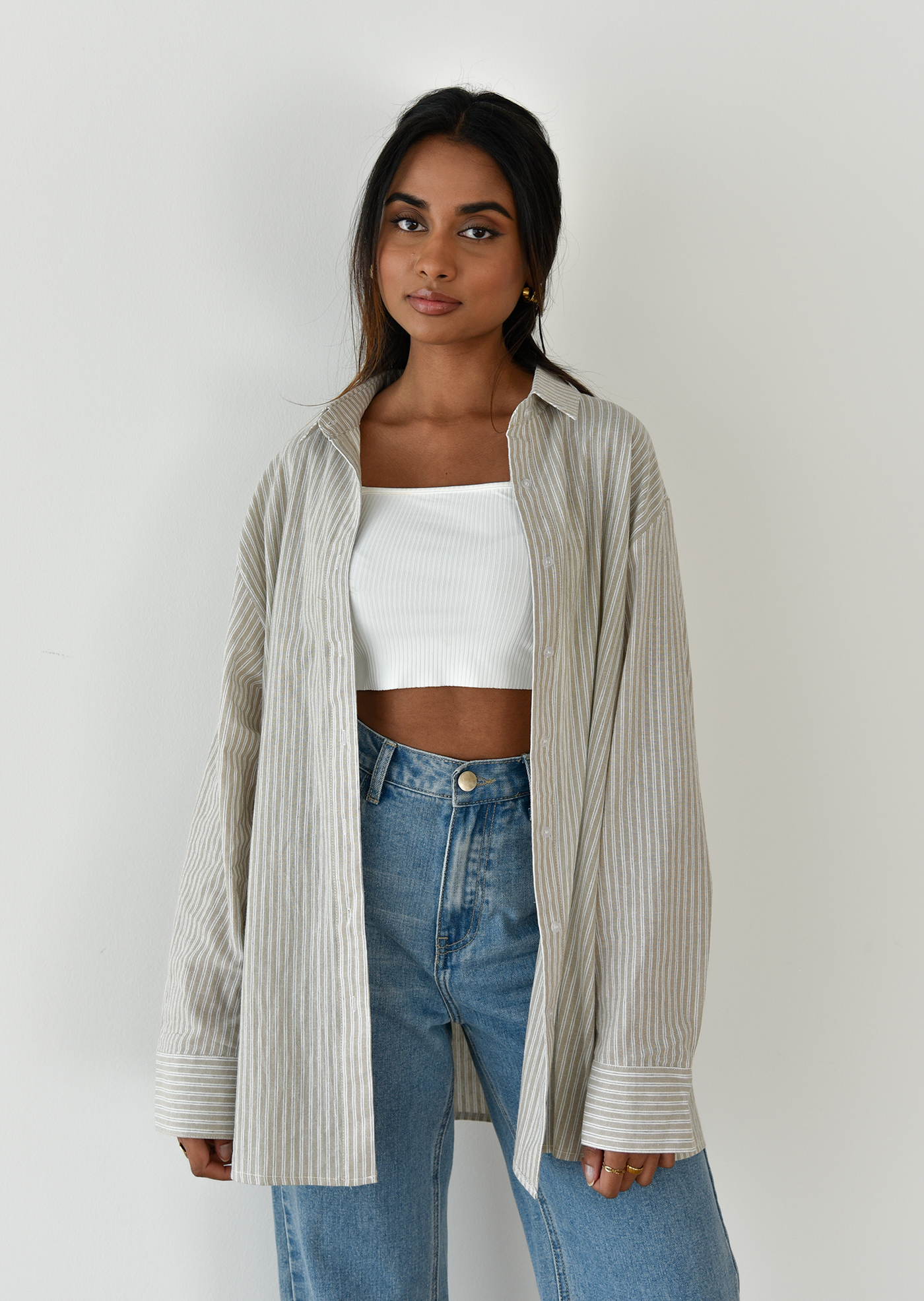 Chemise coton oversize à rayures