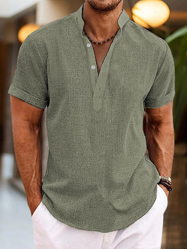 Polo décontracté à col en V pour homme - Élégance simple - Projet Paris - Confort et style classique avec un col en V moderne - Tissu doux et coupe ajustée