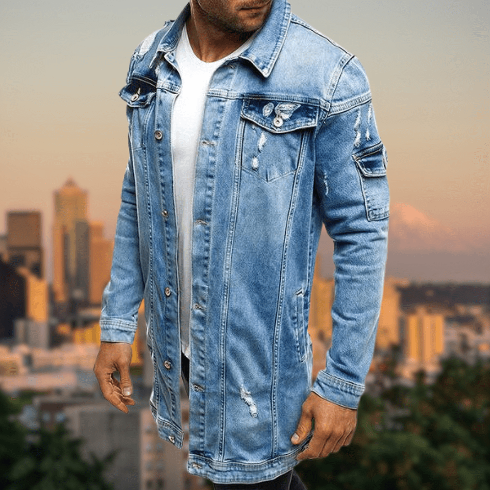 Veste en jean Rebel - Style intemporel - Projet Paris - Idéale pour un look décontracté avec une touche rebelle - Tissu durable et coupe ajustée