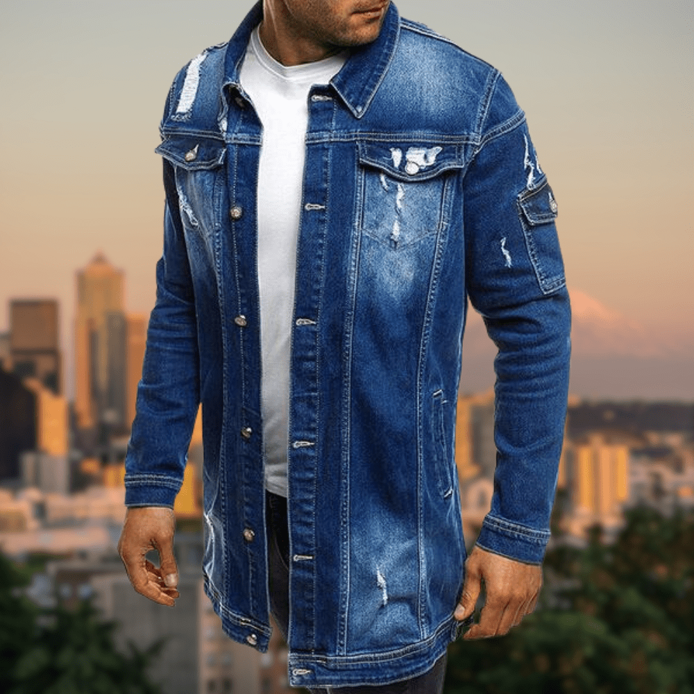 Veste en jean Rebel - Style intemporel - Projet Paris - Idéale pour un look décontracté avec une touche rebelle - Tissu durable et coupe ajustée