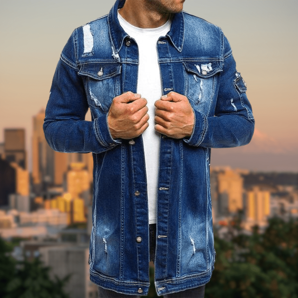 Veste en jean Rebel - Style intemporel - Projet Paris - Idéale pour un look décontracté avec une touche rebelle - Tissu durable et coupe ajustée