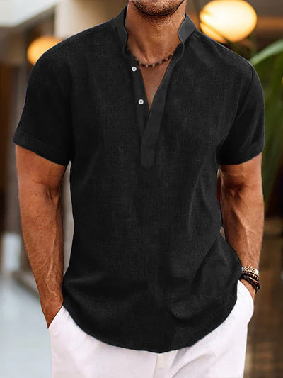 Polo décontracté à col en V pour homme - Élégance simple - Projet Paris - Confort et style classique avec un col en V moderne - Tissu doux et coupe ajustée